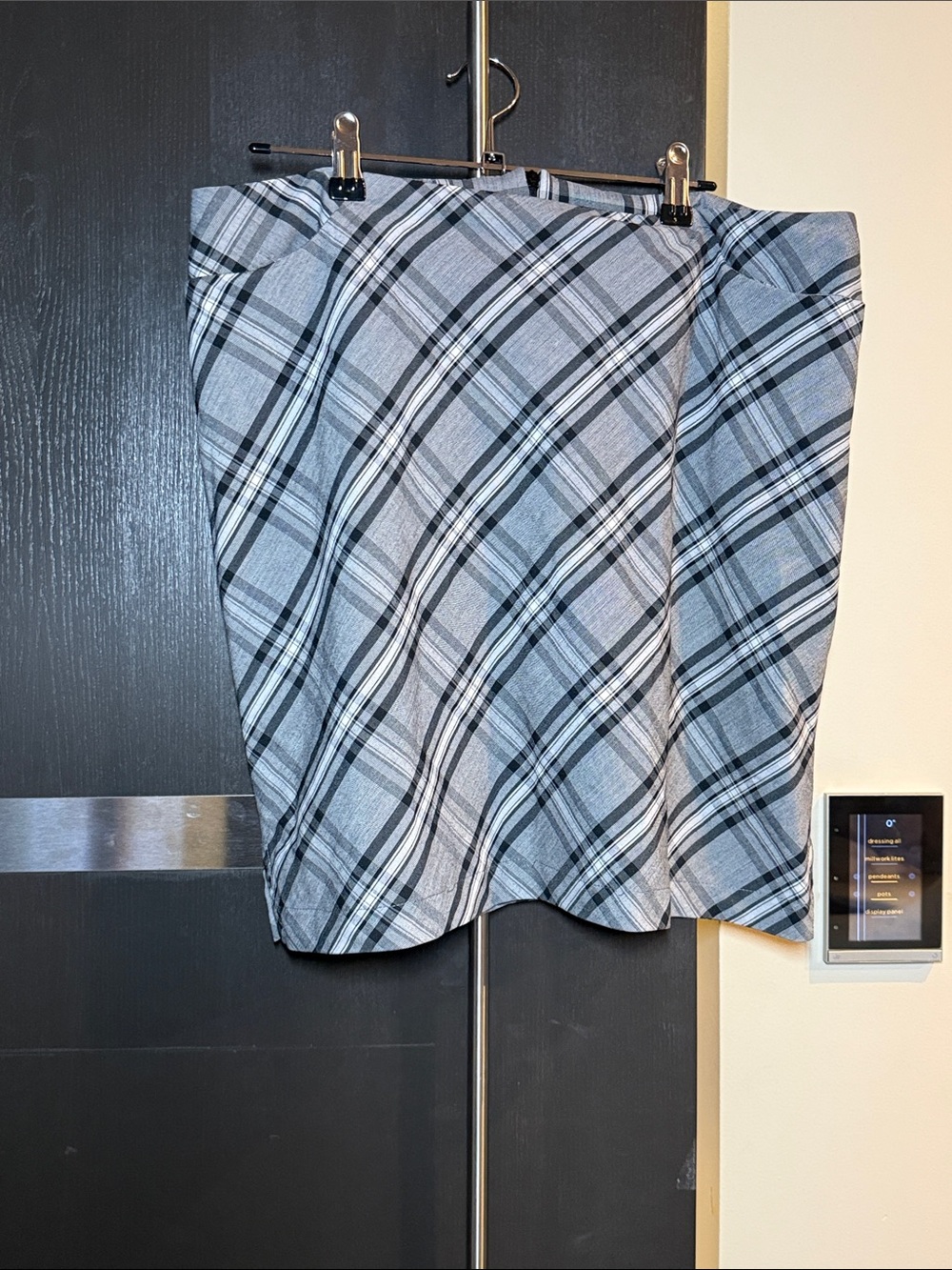 Classic Plaid Women’s Golf Skort in Gray and Black